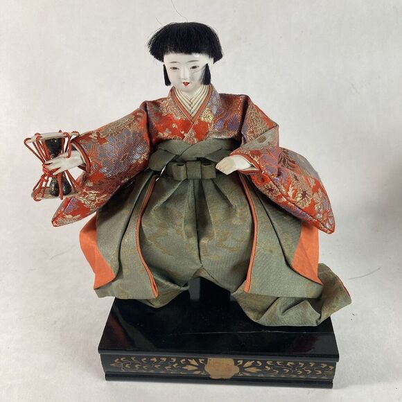 3 Vtg Japanese Hina Dolls Emperor Wood Boys 2 Musicians‎ Pedestal - Picture 14 of 14